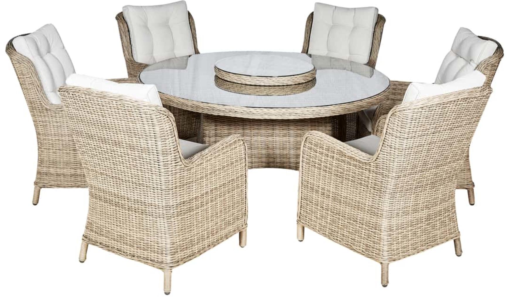 Sicily Round 6 Seater Dining Set Inspired 4 Furniture