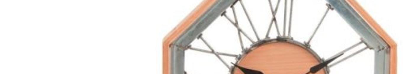 WALL CLOCK WOOD METAL 