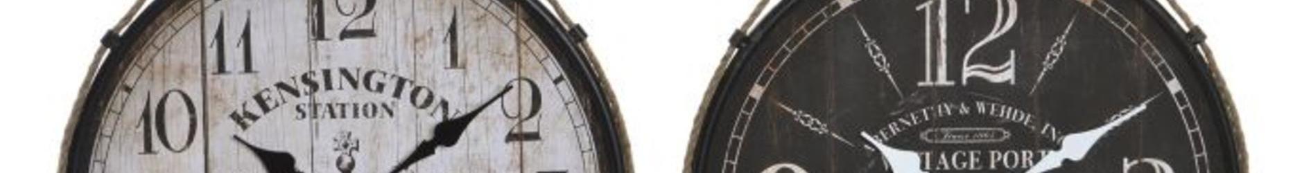 WALL CLOCK WOOD METAL 