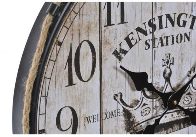 WALL CLOCK WOOD METAL 