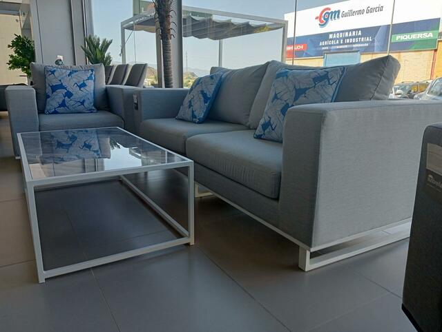 EGO Grey and White Sofa Set