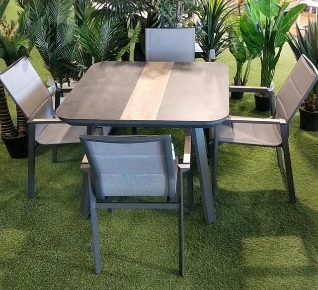 Java Charcoal Square 4 seat Dining Set