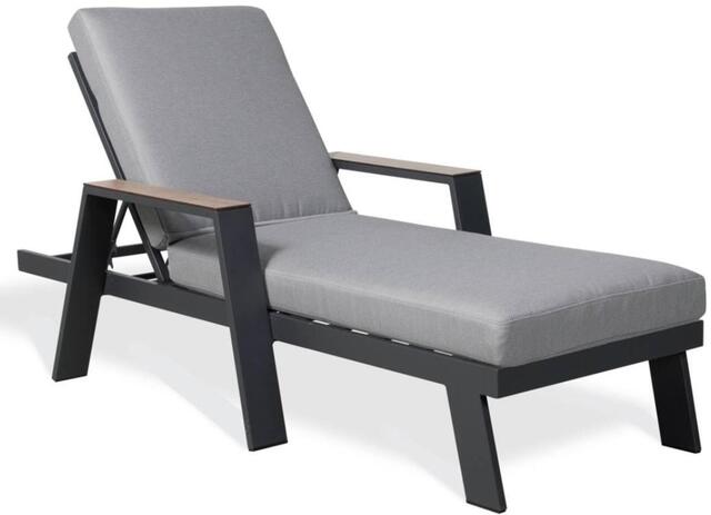 Java Charcoal Deluxe Sunlounger With Cushion