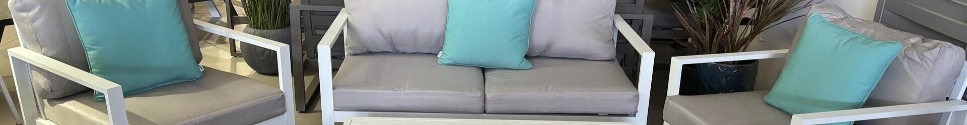 Aruba White 2 seat Sofa Set