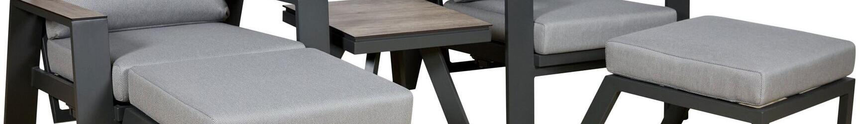 Java Charcoal XL Reclining Conversation  Set
