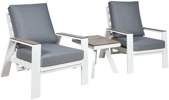 Java White 3 piece XL Reclining Terrace Set