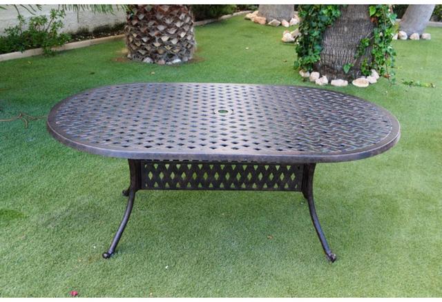 Almeria Oval Cast Aluminium Patio Table 