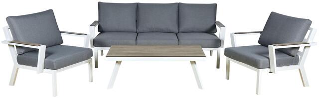 Java White 3 seat Sofa Set