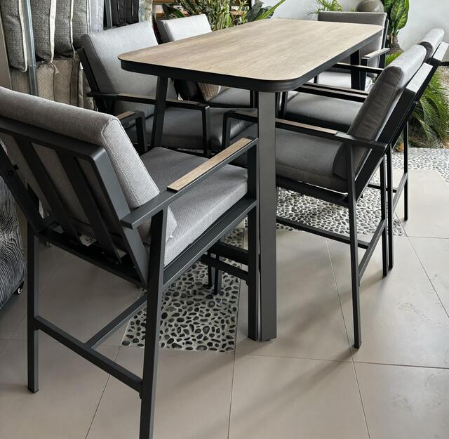 Java Charcoal 6 Seat Deluxe Bar Set