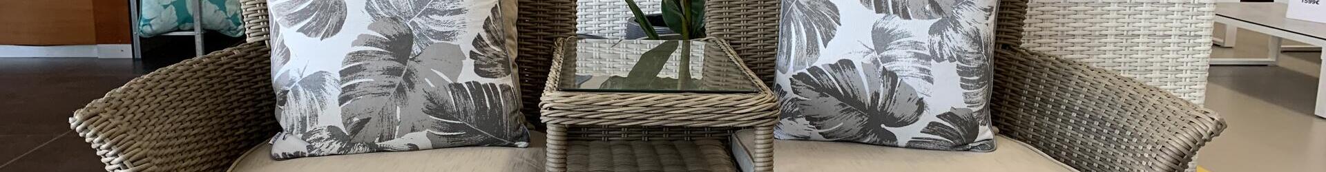 Tobago Conversation Bench with Footstools