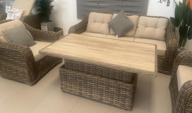 Manilla Mocha Club 3 seat Sofa Set