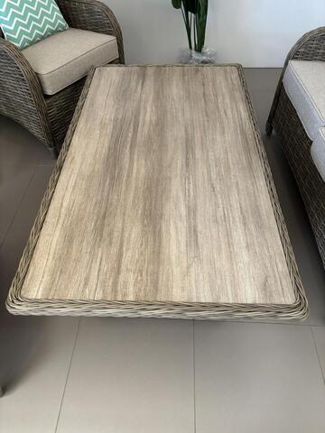 Manilla Mocha High Back 2 Seat Sofa Set With 2 Height Table Manilla Mocha High Back 2 Seat Sofa Set With 2 Height Table