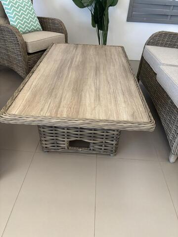 Manilla Mocha High Back 2 Seat Sofa Set With 2 Height Table Manilla Mocha High Back 2 Seat Sofa Set With 2 Height Table