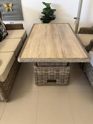Manilla Mocha High Back 2 Seat Sofa Set With 2 Height Table Manilla Mocha High Back 2 Seat Sofa Set With 2 Height Table