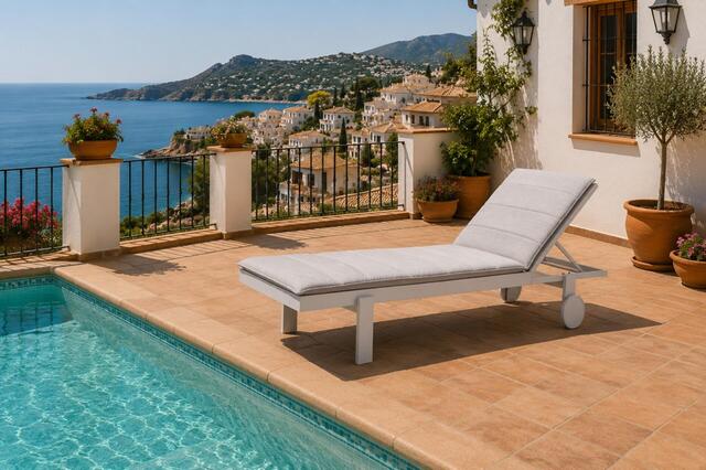 Samos Deluxe Sunlounger with Cushion Samos Deluxe Sunlounger with Cushion
